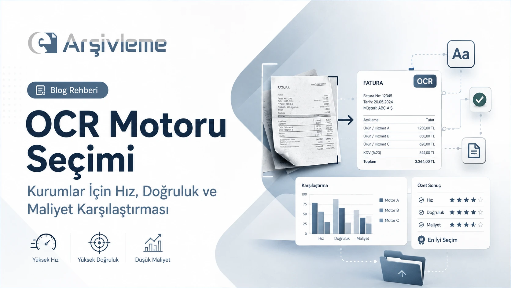 OCR Motoru Seçimi: Türkçe Belgelerde Doğruluk, Hız ve Maliyet Testi görseli